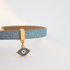 Glitter Choker Eye - Γαλάζιο