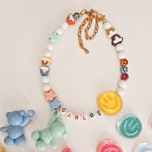 Teddy and Smiley Name Necklace