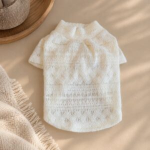 Μπλουζάκι Πλεκτό Light Knit - Λευκό/Μπεζ